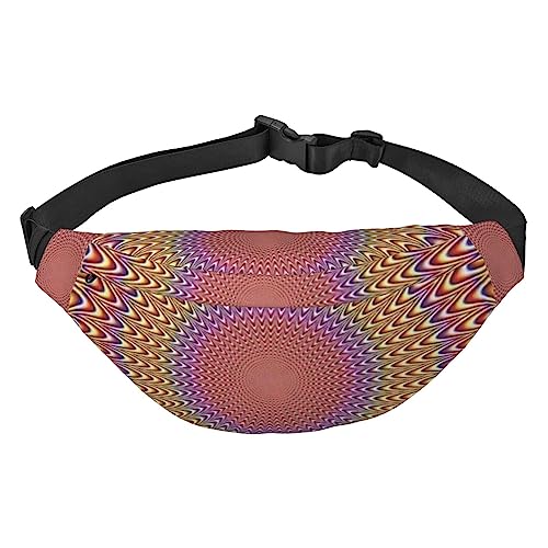 Spiral Optical Illusion Print Fanny Pack for Men Women Crossbody Waist Bag Pack Belt Bag for Travel, Schwarz , Einheitsgröße von VACSAX