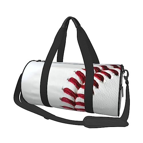 Sport Turnbeutel Reise Seesack Baseball Lace Close Up Print Overnight Bag, Schwarz , Einheitsgröße, Reisetasche von VACSAX