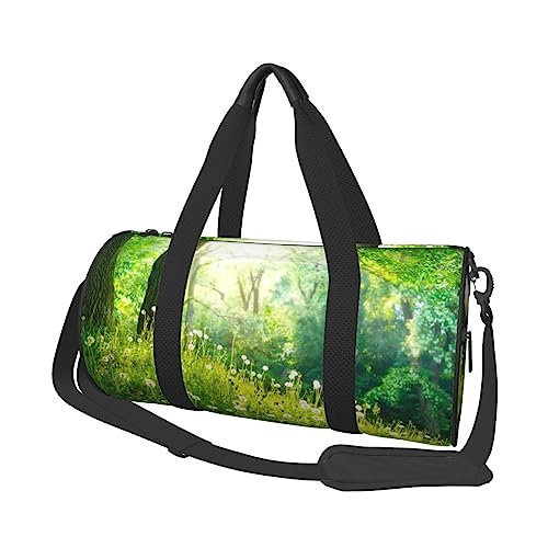 Sport Turnbeutel Reise Seesack Frühling Natur Schöne Landschaft Print Overnight Bag, Schwarz , Einheitsgröße, Reisetasche von VACSAX