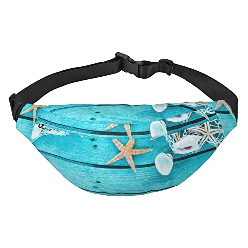 Strandmuschel Sea Collection Vintage Boho Print Bauchtasche für Männer Frauen Crossbody Hüfttasche Pack Gürteltasche für Reisen, Schwarz , Einheitsgröße von VACSAX