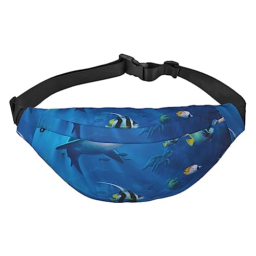 Underwater World Print Bauchtasche für Männer Frauen Crossbody Hüfttasche Pack Gürteltasche für Reisen, Schwarz , Einheitsgröße von VACSAX