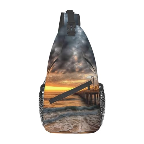 VACSAX Cross-Brusttasche für Damen und Herren, Umhängetasche, kleine Schultertasche, Camel, Wüste, Sling-Rucksack für Reisen, Wandern, Sport, Strand Meer Brücke Sonnenuntergang, Einheitsgröße, VACSAX Cross-Brusttasche für Damen und Herren, Umhängetasche, kleine Schultertasche, Camel, Wüste, Sling-Rucksack für Reisen, Wandern, Sport, Strand Meer Brücke Sonnenuntergang, Einheitsgröße, von VACSAX