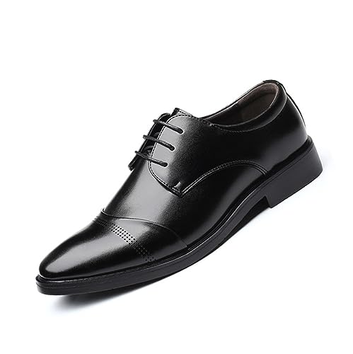 VACSAX Herren Anzugschuhe Klassischer Business Derby Oxford Hochzeit Schuhe Schwarz Schnürschuh Lederschuhe,Schwarz,39 EU von VACSAX