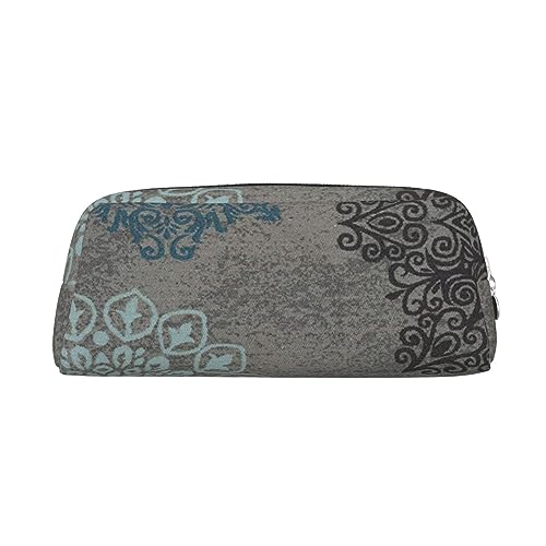 VACSAX Leder-Federmäppchen, modernes Blumenmuster, Federmäppchen, Federmäppchen, Schreibwaren-Tasche, Organizer, silber, Einheitsgröße, W3e87ft3g8f von VACSAX