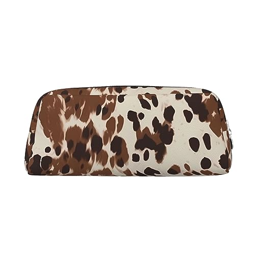 VACSAX Leder Federmäppchen Kuh Camo Muster Drucken Stift Fall Bleistift Tasche Leder Bleistift Tasche Schreibwaren Tasche, silber, Einheitsgröße, Taschen-Organizer von VACSAX