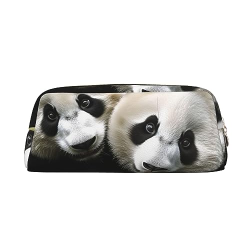 VACSAX Leder Federmäppchen Lovely Pandas Print Federmappe Bleistift Tasche Leder Bleistift Tasche Schreibwaren Tasche, gold, Einheitsgröße, Taschen-Organizer von VACSAX