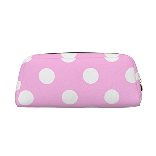 VACSAX Leder Federmäppchen Rosa Polka Dots Print Stifteetui Bleistift Tasche Leder Bleistift Tasche Schreibwaren Tasche, gold, Einheitsgröße, Taschen-Organizer von VACSAX