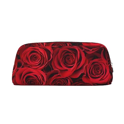 VACSAX Leder-Federmäppchen mit Rosen-Aufdruck, Federmäppchen, Federmäppchen, Leder-Federmäppchen, Schreibwaren-Tasche, Organizer, silber, Einheitsgröße, W3e87ft3g8f von VACSAX