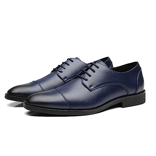 VACSAX Schwarz Anzugschuhe Herren Klassischer Business Schuhe Schnürschuhe Business Derby Oxford Hochzeit Schuhe,Blau,44 EU von VACSAX