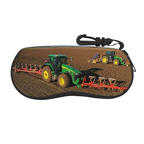 VACSAX Sonnenbrille Fall Traktor Bauernhof Druck Brillenetui, Schwarz, Weich, Neopren, Reißverschluss, Brillenetui, One size von VACSAX