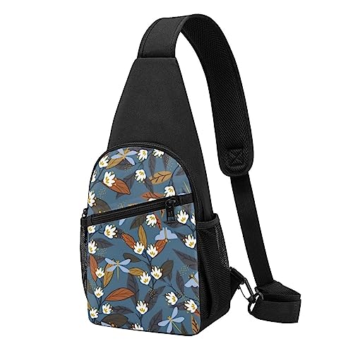 Wild Nature Print Sling Rucksack Unisex Sport Brust Taschen Crossbody Umhängetasche, Schwarz , Einheitsgröße von VACSAX