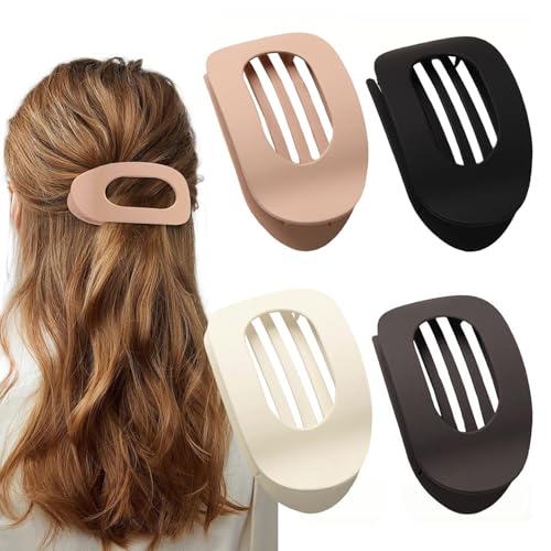 VACUBXBY 4 Stück Große Haarklammer für Damen, Französisches Haarspangen Rutschfestes Haar Jaw Clips für Frauen Mädchen, Haar Krallen für Dickes Haar Eleganter Haarschmuck (4 Color) von VACUBXBY