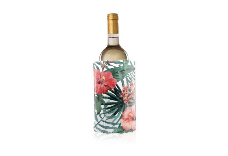 VACUVIN Kühlmanschette Kühlmanschette Flaschenkühler Weinkühler Sekt Kühler Vacu Vin Floral von VACUVIN