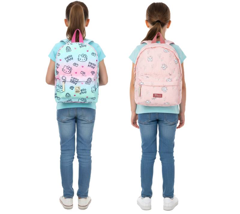 VADOBAG Kinder Rucksack für Mädchen im Hello-Kitty-Design oder Disney Marie Motiv Kindergarten-Rucksack 6L oder 8L Blau oder Rosa von VADOBAG
