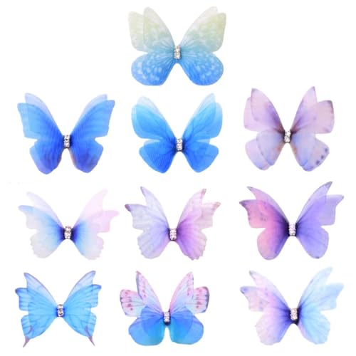 VAEIORP 10 Stück 3D Schmetterling Haarspange Set - Dekoration für Frauen, Mädchen, Kinder - Braut Hochzeit Zubehör Schmuck von VAEIORP