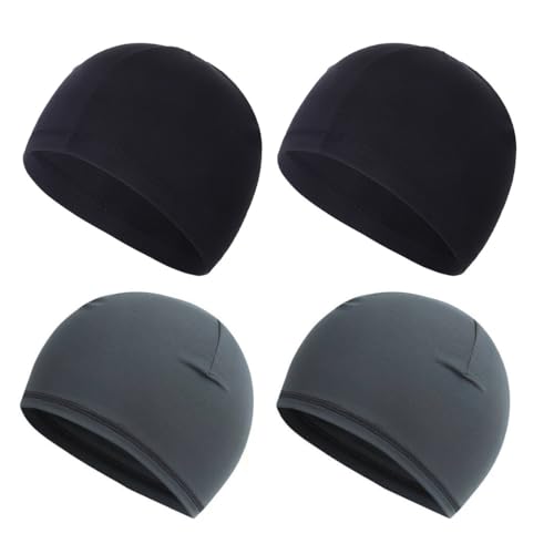 VAEIORP 2 Pcs Fahrradmütze Unter Helm Leichte Dünne Baumwollmütze für Herren und Damen Perfekt als Schlafmütze Laufmütze Skull Cap oder Chemo Kopfbedeckung von VAEIORP