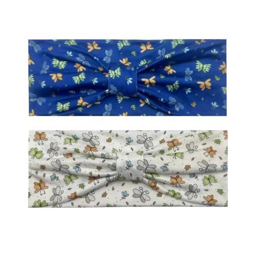 VAEIORP 2 Pcs Haarband Kinder Stirnband Sport Haarbänder Elastisches Kopfband Mädchen Breite Sportstirnband Headband für Schule Sport Freizeit in 2 Stilen von VAEIORP