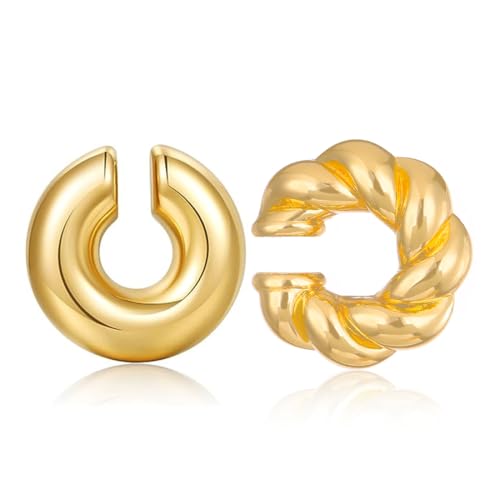 VAEIORP Non-Piercing Spirale Knorpel Ohrringe Clip-on Ohrringe, Runde Röhre hohle Ohrringe, Mode Schmuck Ohrringe Clips für Frauen und Mädchen von VAEIORP