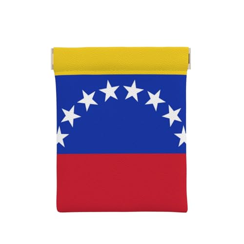 Einzigartige Geldbörse aus Leder mit Flagge von Venezuela, Mini- und moderner Münzhalter, sicherer und tragbarer Münz-Organizer mit Vintage-Charme, Flagge Venezuela, Einheitsgröße, Geldgürtel von VAGILO