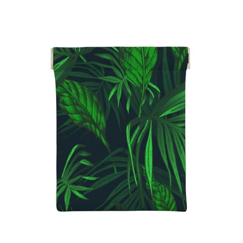 Monstera Deliciosa Banana Palm Einzigartige Leder-Münzgeldbörse – Mini- und moderner Münzhalter, sicherer und tragbarer Münz-Organizer mit Vintage-Charme, Grüne tropische Pflanze, Einheitsgröße, von VAGILO