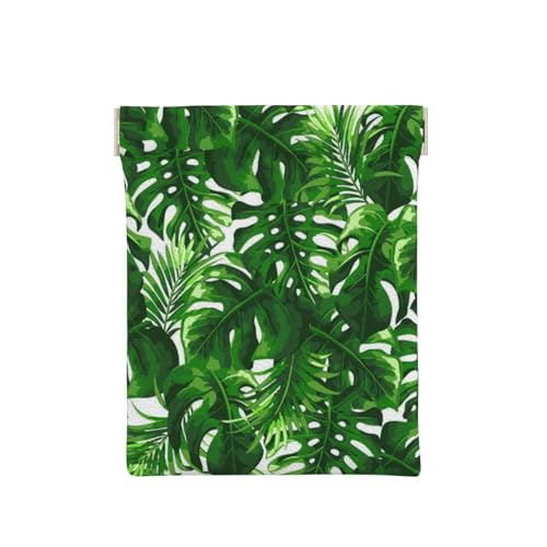 Monstera Deliciosa Banana Palm Einzigartige Leder-Münzgeldbörse – Mini- und moderner Münzhalter, sicherer und tragbarer Münz-Organizer mit Vintage-Charme, Monstera Deliciosa Bananenpalme, von VAGILO