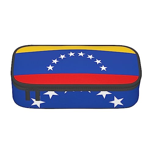 VAGILO Federmäppchen mit großem Fassungsvermögen, mehrlagig, multifunktional, langlebig und tragbar, für Bleistifte, Kosmetik und Toilettenartikel, Flagge Venezuela, Einheitsgröße, Make-up-Tasche von VAGILO