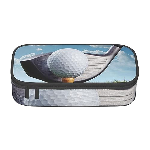 VAGILO Golfplatz-Federmäppchen mit großem Fassungsvermögen, mehrlagig, multifunktional, langlebig und tragbar für Bleistifte, Kosmetik und Toilettenartikel, Golfclub, Einheitsgröße, Make-up-Tasche von VAGILO