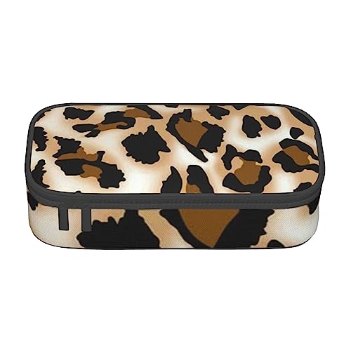 VAGILO Leoparden-Federmäppchen mit großem Fassungsvermögen, mehrlagig, multifunktional, langlebig und tragbar für Bleistifte, Kosmetik und Toilettenartikel, leopard, Einheitsgröße, Make-up-Tasche von VAGILO