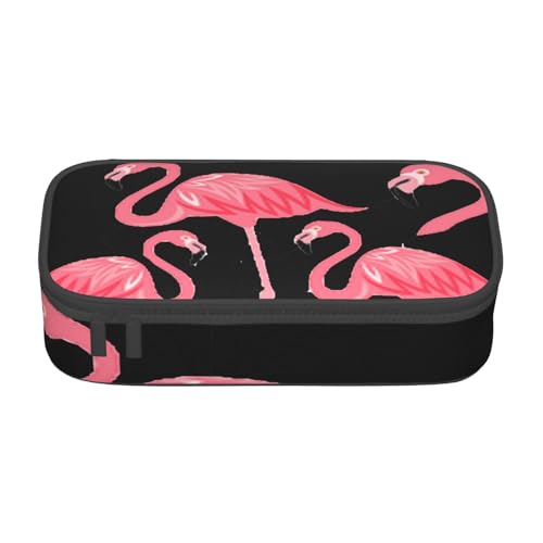 VAGILO Lila Schmetterling große Kapazität mehrlagiges Federmäppchen – ein multifunktionales, langlebiges und tragbares Etui für Bleistifte, Kosmetik und Toilettenartikel Organisation, Vier Flamingos, von VAGILO