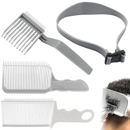 4 Stück Haarschneidekamm Friseur Kamm, Verstellbare Haarschneide Schablone, Haare Schneiden Übergang Hilfe, Silikon Professioneller Fade-Übergangskamm für Männer, Gebogenes Design & Haarschneidehilfe von VAIGU:OA