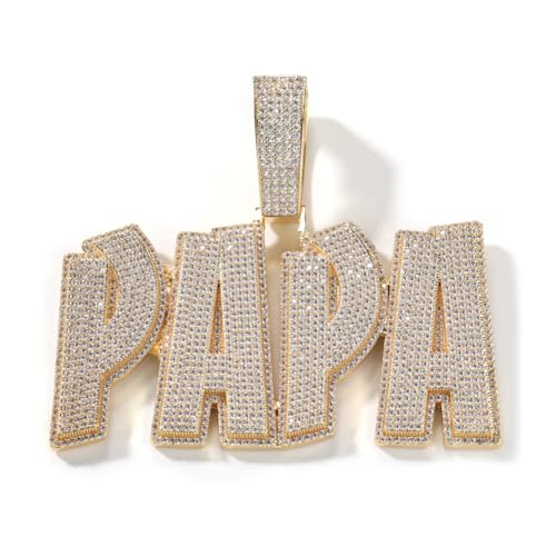 Benutzerdefinierte Kette für Männer Brief Anhänger 18K Gold plattiert Iced Out Kette benutzerdefinierte Namen Halskette personalisierte Namensschild Anhänger Chunky Hip Hop Halskette für Rapper von VAKTWPDLY
