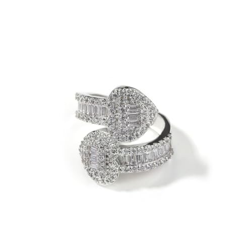 Herzringe für Frauen, 18 Karat vergoldet, mit Bling-Eisbesatz, 5A-Zirkonia-Liebesringe, Verlobungsringe, Eheringe, Hip-Hop-Schmuck für Männer und Frauen Herzringe für Frauen, 18 Karat vergoldet, mit Bling-Eisbesatz, 5A-Zirkonia-Liebesringe, Verlobungsringe, Eheringe, Hip-Hop-Schmuck für Männer und Frauen von VAKTWPDLY