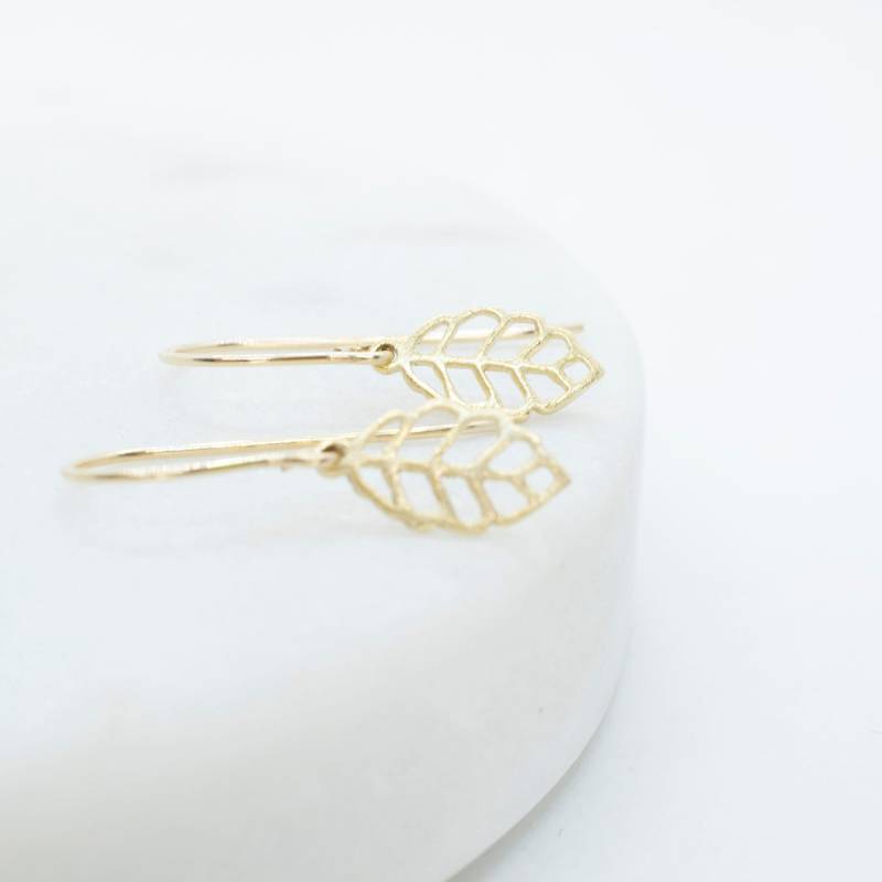 Blatt Ohrringe Baumeln Schmuck Zierliche Minimalist Tropfen Brautjungfer Schwester Geschenk von VALAY