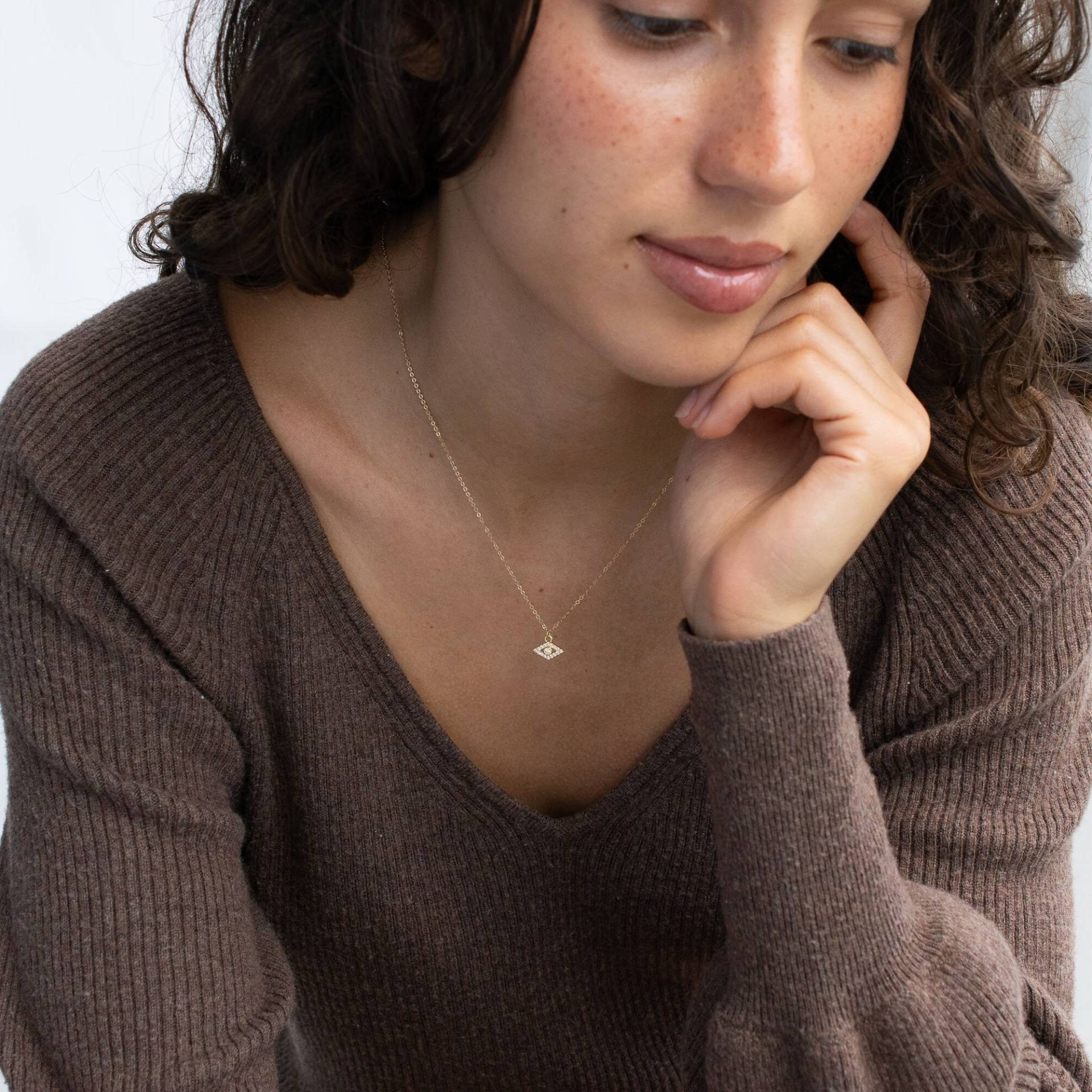 Evil Eye Halskette, Hamsa Sommer Schmuck, Personalisierte Geschenke, Geschenk Für Sie, Bester Freund Geschenk, Halsketten Frauen, Abschlussgeschenke von VALAY