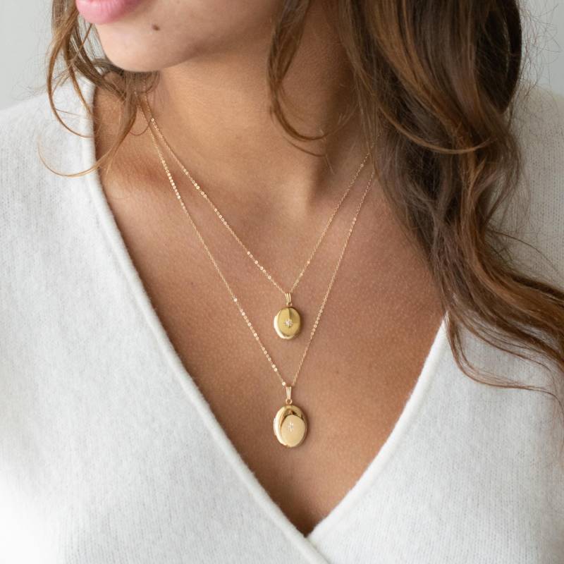 Medaillon Halskette Gold Kompass Diamant Personalisierter Schmuck Personalisierte Geschenke Weihnachtsgeschenke, Mutter Geschenk von VALAY