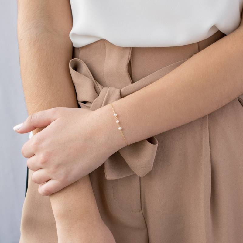 Perlen Armband Brautjungfern Schmuck Geschenk Layering Für Sie Gold Schwester von VALAY