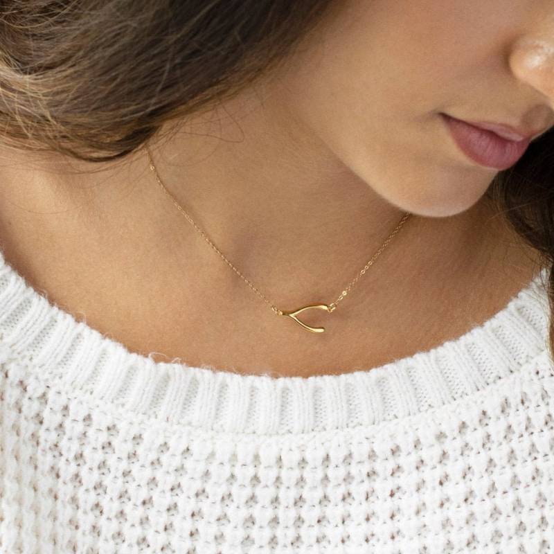 Wishbone Halskette Statement Minimalist Schwester Geschenk Minimal Schmuck Für Sie Weihnachtsgeschenke von VALAY