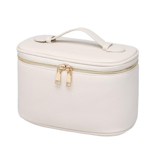 Kosmetiktasche Kosmetiktasche for Damen, tragbar, große Kapazität, tragbare Reisetasche, Kulturbeutel, multifunktionale Aufbewahrungstasche (Color : Blanc, Size : F) von VALCLA