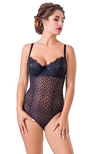 VALEA Luxus Dessous Spitze Body String Collection Creola, Schwarz , 80C von VALEA