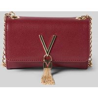 VALENTINO BAGS Clutch in Leder-Optik mit Logo-Applikation Modell 'Divina' in Bordeaux, Größe 1 von VALENTINO BAGS