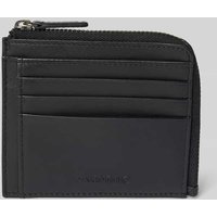 VALENTINO BAGS Lederkartenetui mit Reißverschlussfach Modell 'MANDRIN' in Black, Größe 1 von VALENTINO BAGS