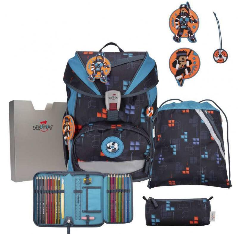 DerDieDas - DerDieDas Ergo Flex Schulranzenset 5tlg.800g Ninja Fighter Blau von DerDieDas