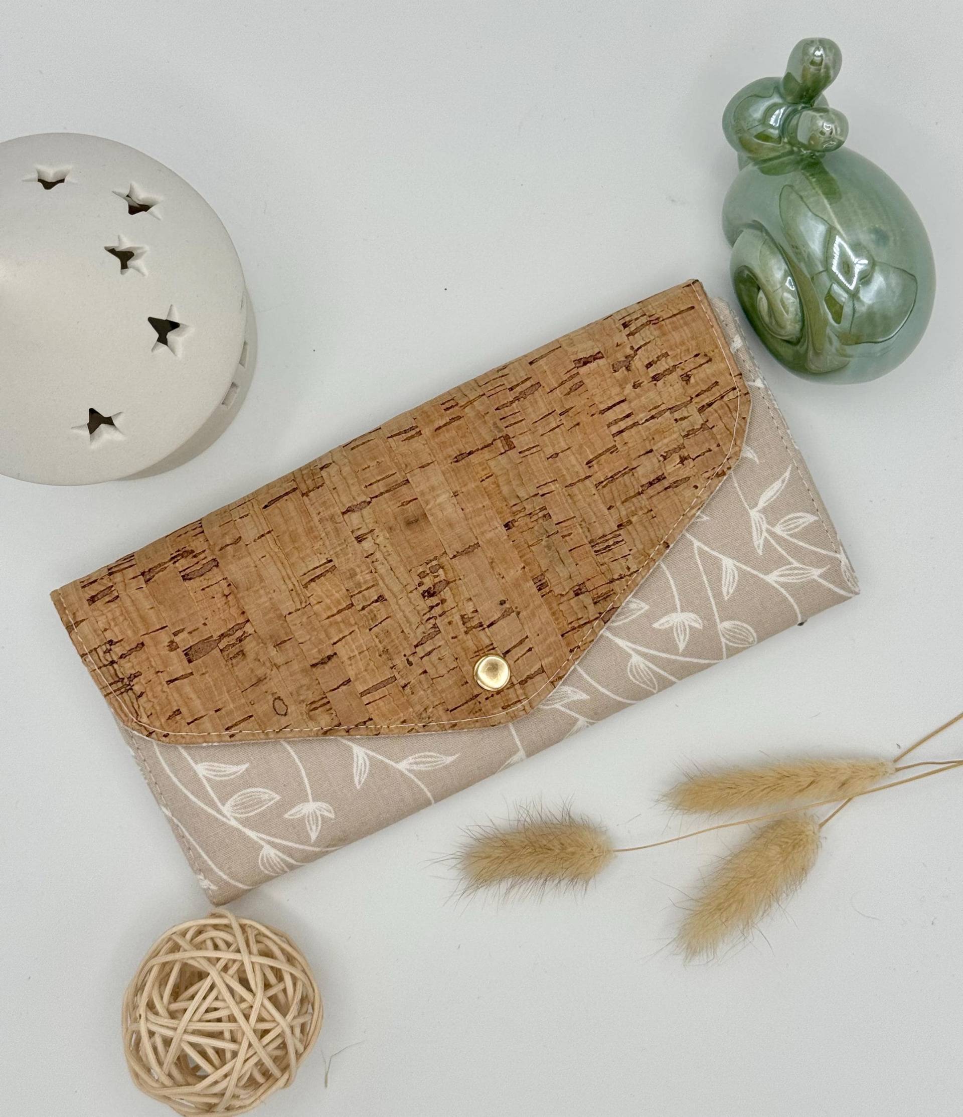 Geldbörse Damen Portemonnaie Floral Kork von VALEOVIBES