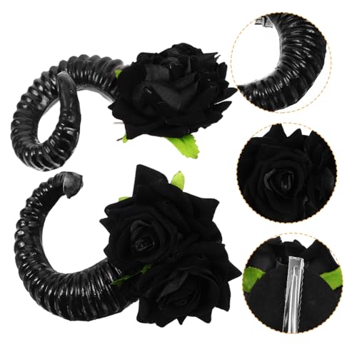 1 Paar Gotischer Schafhorn-kopfschmuck-clip Gothic-haarspangen Hörner Cosplay Teufelshorn-haarnadel Haar Klammern Hexen Stirnband Teufelshörner Plastik Halloween Fräulein Trompete von VALICLUD