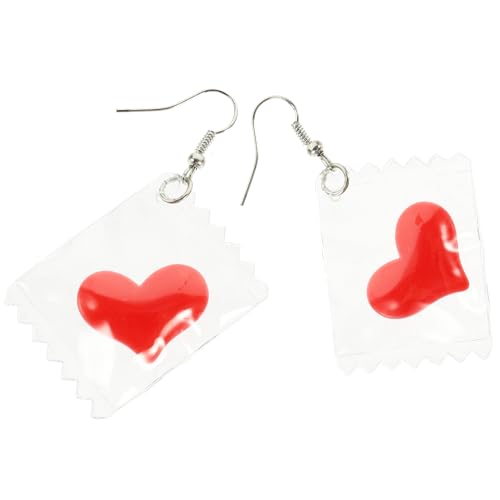 1 Paar Liebe Süßigkeiten Ohrringe Kirsche Die Drop-kleidung Für Frauen Goldene Creolen Für Damen Quaste Ringe Für Frauen Merch Goldene Ohrclips Armreifen Tropfenohrringe Rot Harz VALICLUD von VALICLUD