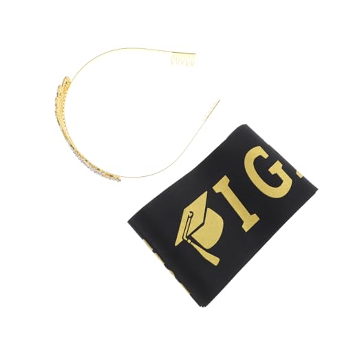 1 Satz Graduierungs-schultergurte Kronmänner Abschluss-schärpe-kit Band-haargummis Brautschärpe Abschlusskrone Gelbe Piratenschärpe Tiara-krone Für Mädchen Braut- Satinstoff Black VALICLUD 1 Satz Graduierungs-schultergurte Kronmänner Abschluss-schärpe-kit Band-haargummis Brautschärpe Abschlusskrone Gelbe Piratenschärpe Tiara-krone Für Mädchen Braut- Satinstoff Black VALICLUD von VALICLUD