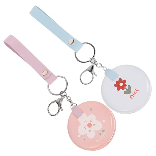 VALICLUD Niedlicher Schlüsselanhänger-Spiegel 2er-Pack Mini-klappspiegel-schlüsselanhänger Tragbarer Kompaktspiegel-schlüsselanhänger Für Den Täglichen Gebrauch von VALICLUD