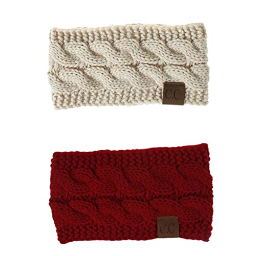 2St frauen stirnband gestricktes Stirnband Pullover Stirnband Haarbänder Ohrenwärmer Stirnband Ohrenschützer Stirnband Europäisch und amerikanisch Schal Fräulein rot von VALICLUD