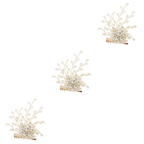3St Brosche Abschlussballstrauß Blumenstrauß für die Braut Haarklammern für Frauen Künstlicher Blumenstrauß Brautstrauß weinachts weihnachten Perle Golden VALICLUD von VALICLUD