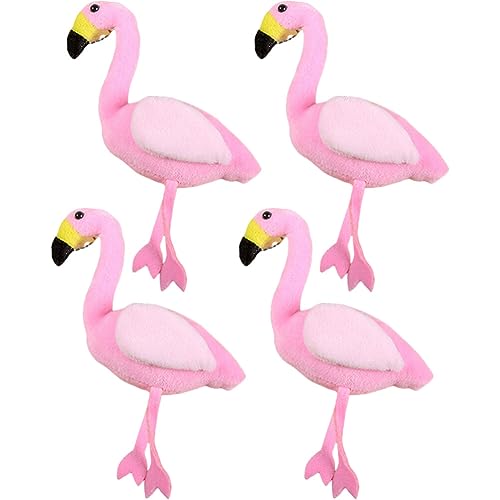 4 Pcs Plüsch Schlüsselanhänger Pink Anhänger flamingo deko einschulung flamingo kuscheltier for Handtasche Rucksack DIY Charms von VALICLUD